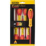 Stanley Juego de 6 destornilladores aislados 1000V Fatmax con probador