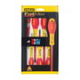 Stanley Juego de 6 destornilladores aislados 1000V Fatmax con probador
