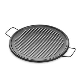 Vaello Plancha Redonda Esmaltada Asador Grill Ø46 cm Apta Para Fuegos De Llama Acero Laminado Negro