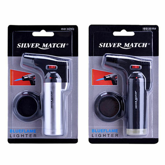 Silver Match Gastorch Encendedor electrónico recargable con llama azul Silver Match Gastorch Encendedor electrónico recargable con llama azul