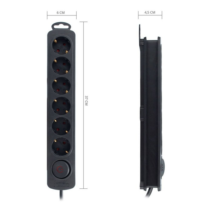 Regleta Enchufes 6 Tomas con Interruptor TM Electron 250 V Regleta Enchufes 6 Tomas con Interruptor TM Electron 250 V