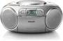 Philips AZ127/12 Radio y CD portátil con Casete y Bass Boost, Gris