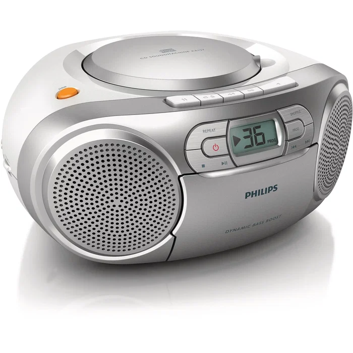 Philips AZ127/12 Radio y CD portátil con Casete y Bass Boost, Gris