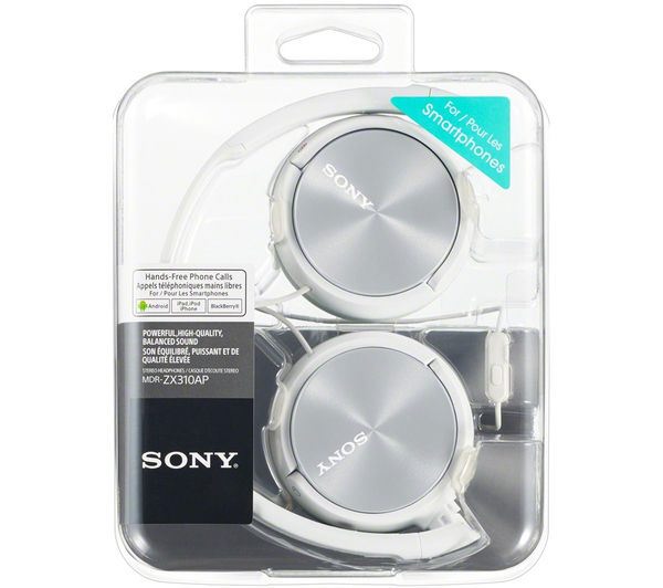 Sony Auriculares Diadema con Micrófono, Blancos - Cómodos para Llamadas y Gaming