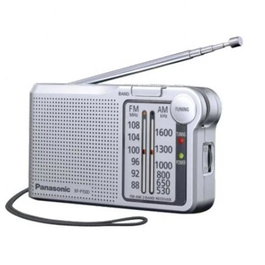 Panasonic Radio Portátil AM/FM Analógica, Altavoz, Entrada Auriculares, Plata