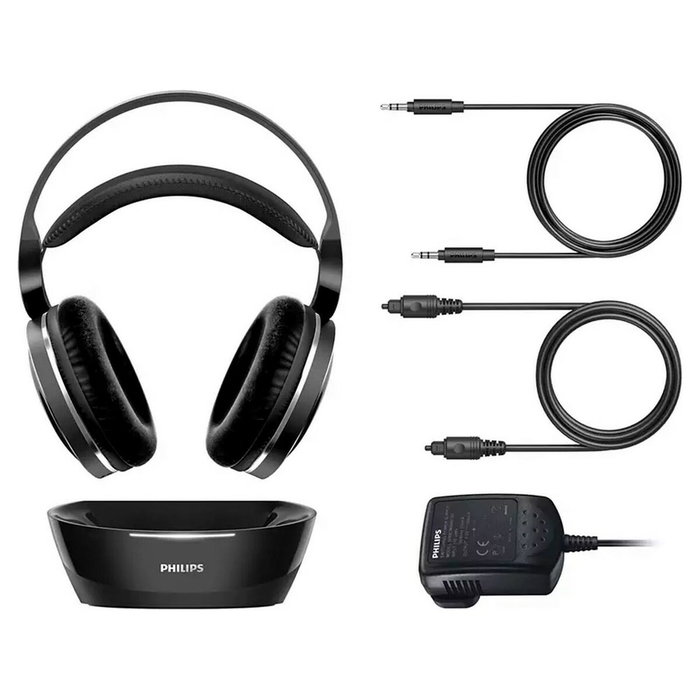Philips SHD8850/12 Auriculares Inalámbricos para TV, Diadema Circumaural, Frecuencia 8 - 22500 Hz, Negro, Batería Recargable de 20 Horas
