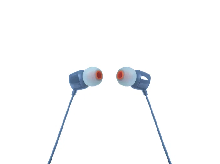 JBL Tune 110 Auriculares Intrauditivos Alámbricos con Micrófono, Conector Jack 3.5 mm, Azul