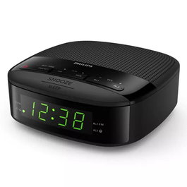 Philips TAR3205/12 Despertador Digital con Radio FM y Alarma Dual Negro