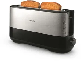 Philips HD2692/90 Tostadora Eléctrica Viva Collection Negra 1030W Centrado Automático Paredes Frías Con Bandeja Para Migas
