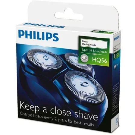 Philips HQ56/50 Cabezal de Reemplazo para Afeitadora Eléctrica - Pack de 3 Unidades - Compatible con series HQ900, HQ64, HQ66, HQ68, HQ69