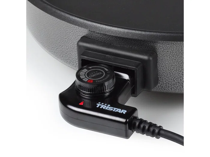 Tristar PZ-2964 Sartén Eléctrica de 1500W, 40cm, 280°C Máx., Acero Inoxidable Antiadherente con Tapa Transparente y Cable Extraíble - Ideal para Cocinar y Acamadas