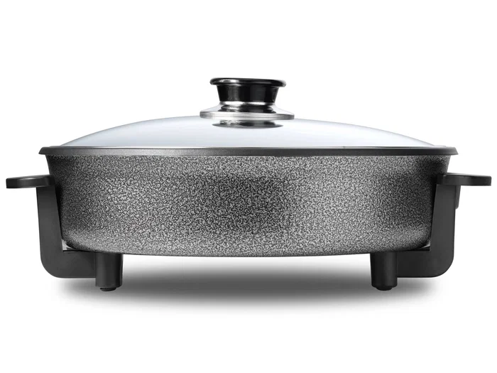 Tristar PZ-2964 Sartén Eléctrica de 1500W, 40cm, 280°C Máx., Acero Inoxidable Antiadherente con Tapa Transparente y Cable Extraíble - Ideal para Cocinar y Acamadas