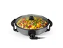 Tristar PZ-2964 Sartén Eléctrica de 1500W, 40cm, 280°C Máx., Acero Inoxidable Antiadherente con Tapa Transparente y Cable Extraíble - Ideal para Cocinar y Acamadas