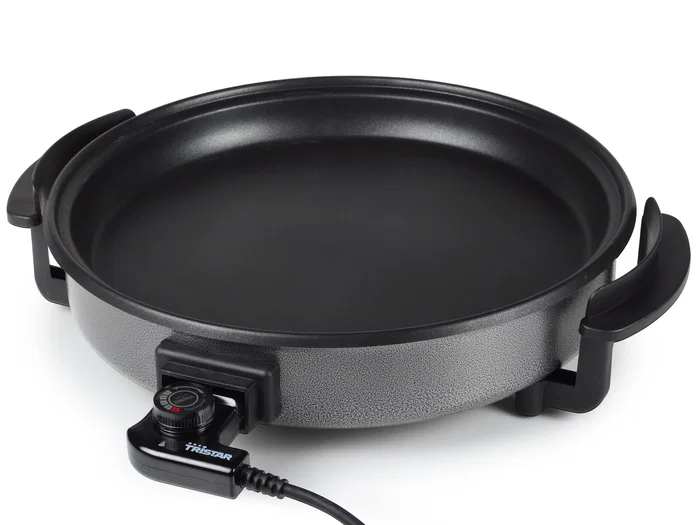 Tristar PZ-2964 Sartén Eléctrica de 1500W, 40cm, 280°C Máx., Acero Inoxidable Antiadherente con Tapa Transparente y Cable Extraíble - Ideal para Cocinar y Acamadas