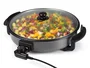 Tristar PZ-2964 Sartén Eléctrica de 1500W, 40cm, 280°C Máx., Acero Inoxidable Antiadherente con Tapa Transparente y Cable Extraíble - Ideal para Cocinar y Acamadas