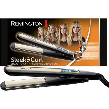 Remington Plancha de pelo Sleek & Curl S6500 Negro/dorado Remington Plancha de pelo Sleek & Curl S6500 Negro/dorado