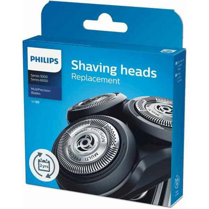 Philips Cabezal de Repuesto SH50/50 para Series 5000 y 6000, Pack de 3, Cromo Philips Cabezal de Repuesto SH50/50 para Series 5000 y 6000, Pack de 3, Cromo