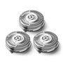Philips SH50/50 Cabezales de Repuesto Serie 5000 y 6000, Pack de 3, Cromo