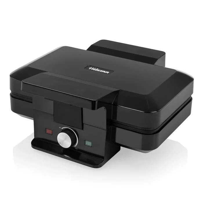 Tristar Gofrera WF-1165, para 2 Gofres a la Vez, 1000 W, Revestimiento Antiadherente, Termostato Ajustable, Color Negro