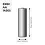 Nimo LR07/LS14500C Pila Litio Cloruro de Tionilo 3.6V 2600mAh No Recargable Ø14.5 x 50.5mm