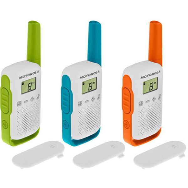 Motorola Walkie Talkie T42 - Pack de 3 Unidades, Walkie Talkies para Exteriores, Comunicación por Radio