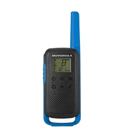 Motorola T62 Kit Walkie Talkies de 8km/16 Canales - 2 Radios Bidireccionales PMR con Pantalla LCD, Negro y Azul