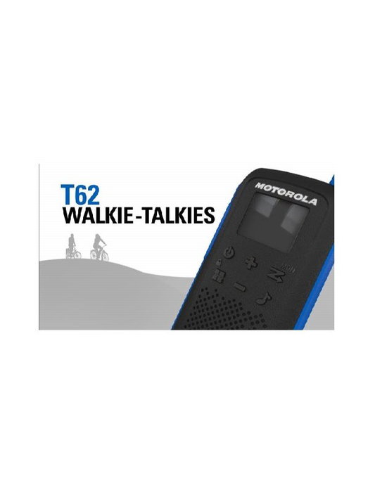 MOTOROLA Walkie Talkie T62 Largo Alcance - Pack de 2 Unidades - Radio Comunicacion Portatil para Exteriores