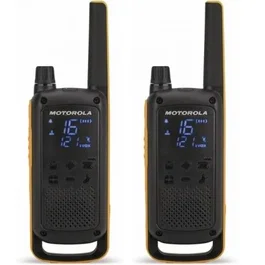 Motorola Talkabout T82 Extreme - Pack de 2 Walkie Talkies, Alcance Hasta 10 km, 16 Canales, Resistente IPX4, Linterna LED, Sincronización Sencilla