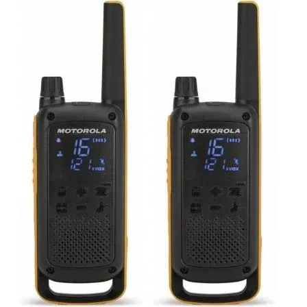 Motorola Talkabout T82 Extreme - Pack de 2 Walkie Talkies, Alcance Hasta 10 km, 16 Canales, Resistente IPX4, Linterna LED, Sincronización Sencilla Motorola Talkabout T82 Extreme - Pack de 2 Walkie Talkies, Alcance Hasta 10 km, 16 Canales, Resistente IPX4, Linterna LED, Sincronización Sencilla