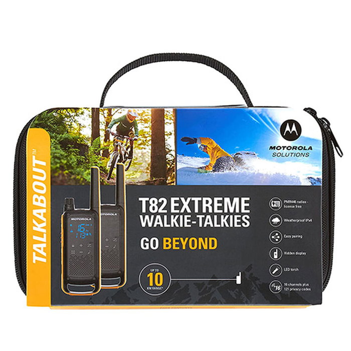 Motorola TALKABOUT T82 Extreme Pack de 2, Negro y Naranja