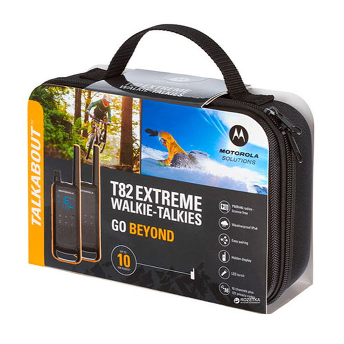 Motorola TALKABOUT T82 Extreme Pack de 2, Negro y Naranja