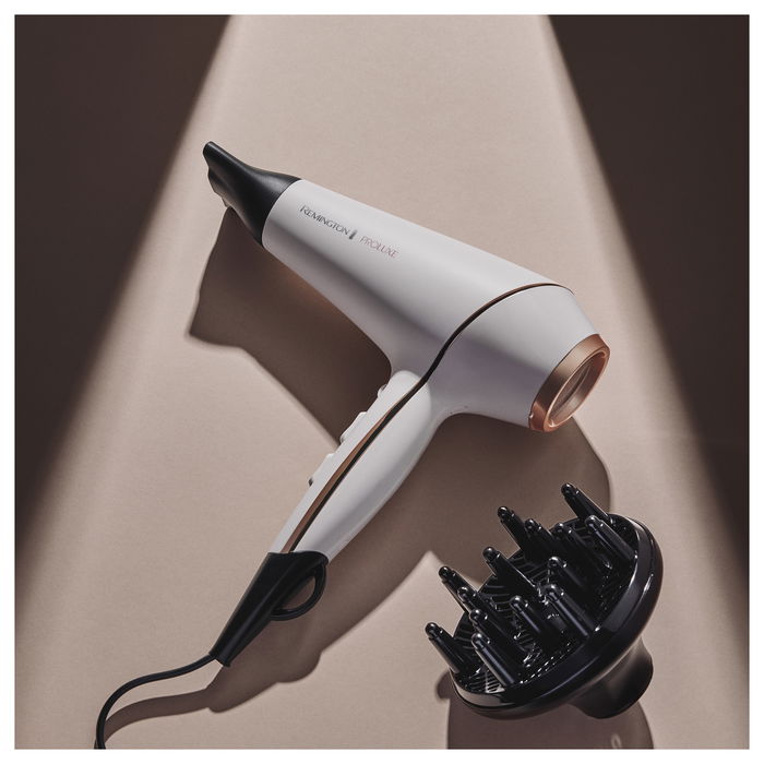 Remington AC 9140 ProLuxe Secador de Pelo AC Profesional, 2400 W, 3 m de Cable, 2 Velocidades, Función Iónica y de Aire Frío, Color Beige y Negro