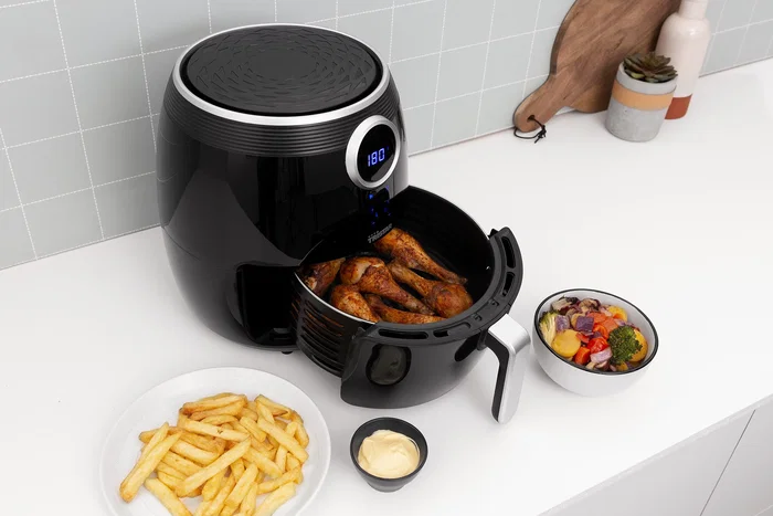 Tristar FR-6956 Freidora de Aire sin Aceite Digital Crispy Fryer 4.5L 1500W con 8 Modos Preprogramados, Negro y Plata