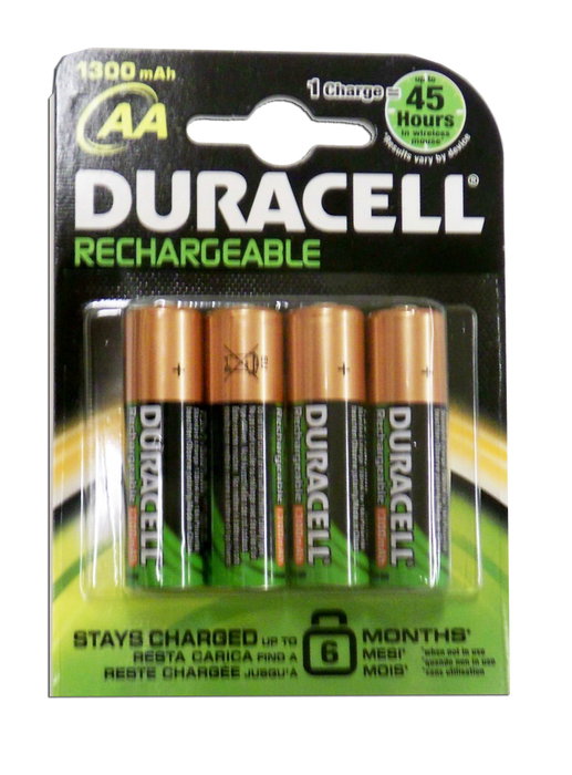 Duracell Pack de 4 Pilas Recargables AA 1300 mAh HR6-B Duracell Pack de 4 Pilas Recargables AA 1300 mAh HR6-B