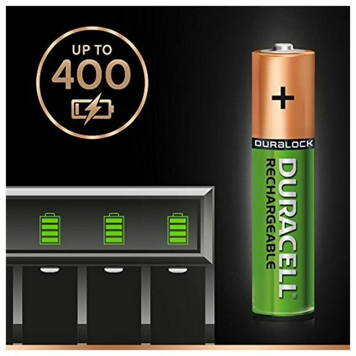 Duracell Pack de 4 Pilas AAA Recargables StayCharged 1.2V 900 mAh Duracell Pack de 4 Pilas AAA Recargables StayCharged 1.2V 900 mAh
