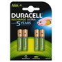 Duracell Pack de 4 Pilas AAA Recargables StayCharged 1.2V 900 mAh