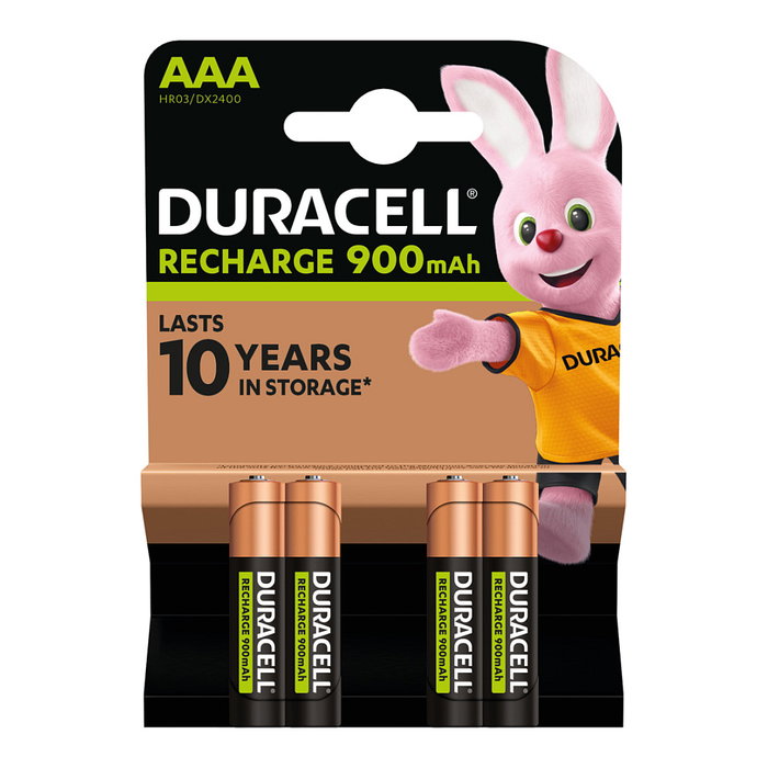 Duracell Pack de 4 Pilas AAA Recargables StayCharged 1.2V 900 mAh Duracell Pack de 4 Pilas AAA Recargables StayCharged 1.2V 900 mAh