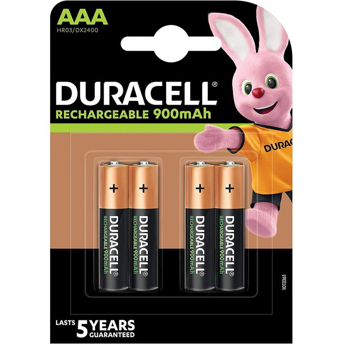 Duracell Pack de 4 Pilas AAA Recargables StayCharged 1.2V 900 mAh Duracell Pack de 4 Pilas AAA Recargables StayCharged 1.2V 900 mAh