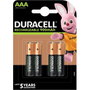 Duracell Pack de 4 Pilas AAA Recargables StayCharged 1.2V 900 mAh