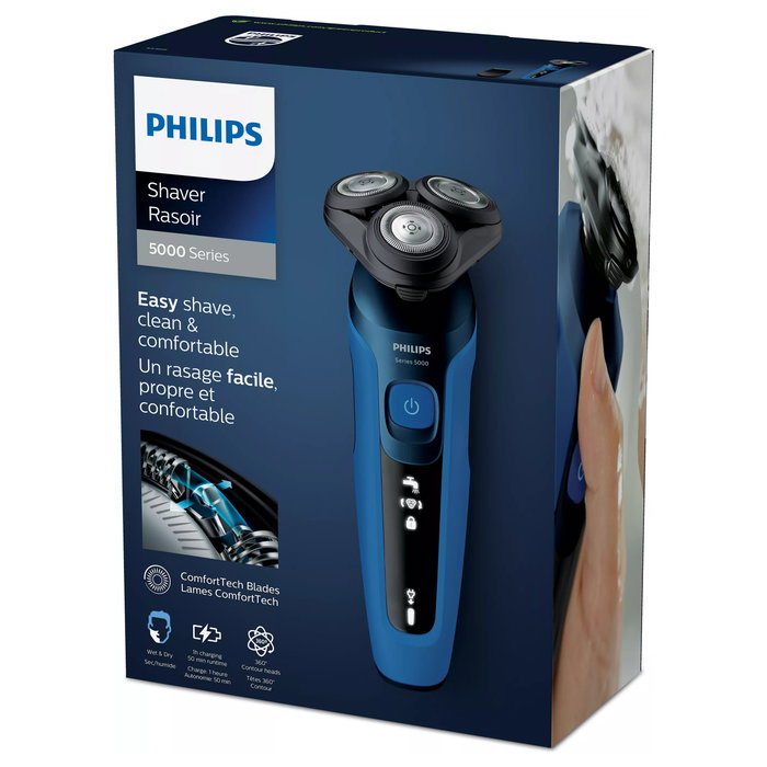 Philips Shaver Serie 5000 S5466/17 Negro y Azul con Recortador de Precisión Philips Shaver Serie 5000 S5466/17 Negro y Azul con Recortador de Precisión
