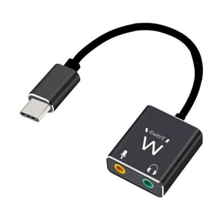 Ewent EC1645 Adaptador de Audio USB Tipo C con 2 Jacks de 3,5 mm
