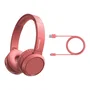 Philips Auriculares Diadema Inalámbricos Bluetooth 5.0 TAH4205RD/00, Con Micrófono Integrado, Supraaural, Plegable, Batería 29h, Color Rojo