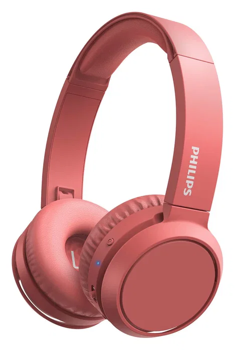 Philips Auriculares Diadema Inalámbricos Bluetooth 5.0 TAH4205RD/00, Con Micrófono Integrado, Supraaural, Plegable, Batería 29h, Color Rojo