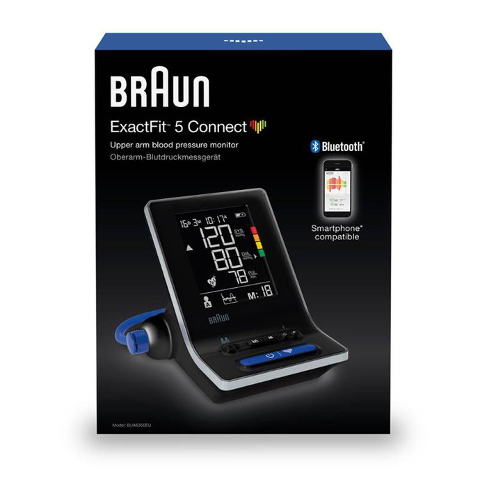 Braun ExactFit 5 Connect BUA6350EU - Monitor de Presión Arterial Bluetooth, Negro