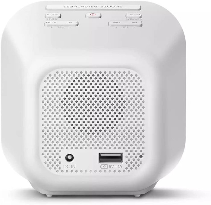 PHILIPS Radio Reloj Despertador con Alarma Dual, USB de Carga y Pantalla Espejo