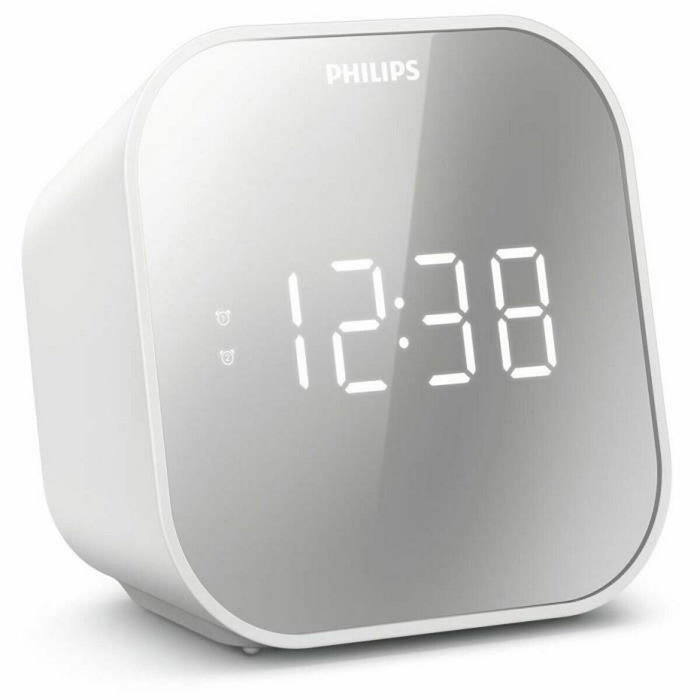 Philips TAR4406/12 Reloj despertador digital con Radio FM y Puerto USB Blanco