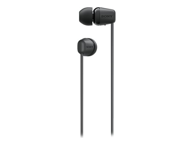 Sony WI-C100 Auriculares Inalambricos Negro, 25 Horas de Autonomía, IPX4, Bluetooth 5.0