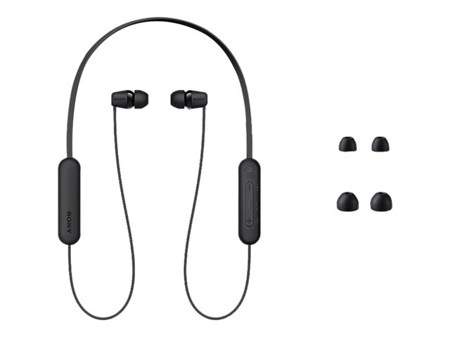 Sony WI-C100 Auriculares Inalambricos Negro, 25 Horas de Autonomía, IPX4, Bluetooth 5.0