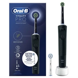 Braun Oral-B Vitality Pro Cepillo Dental Eléctrico Recargable Adulto con Tecnología 2D, 3 Modos (Diario, Sensible, Super Sensible), Temporizador 2 Min, Color Negro