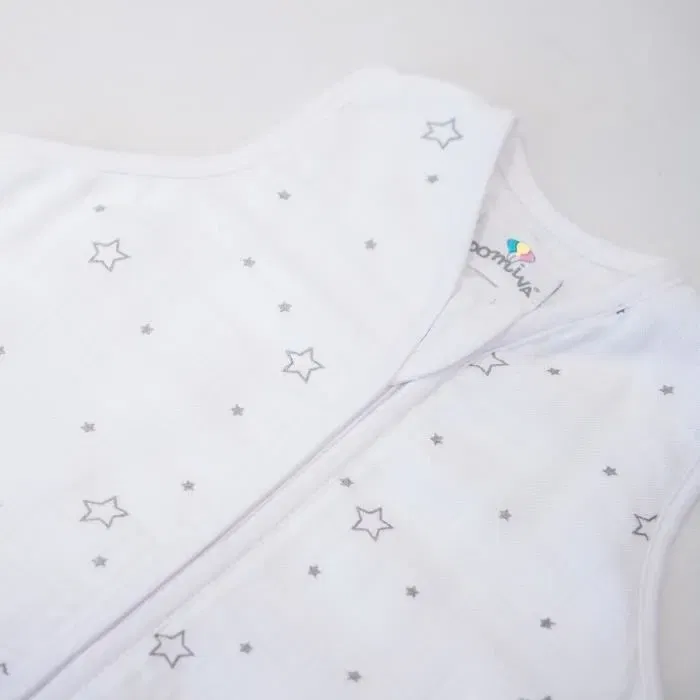 Domiva Saco de dormir de muselina de bambú - 0-6m 70cm - Estampado de estrellas Domiva Saco de dormir de muselina de bambú - 0-6m 70cm - Estampado de estrellas
